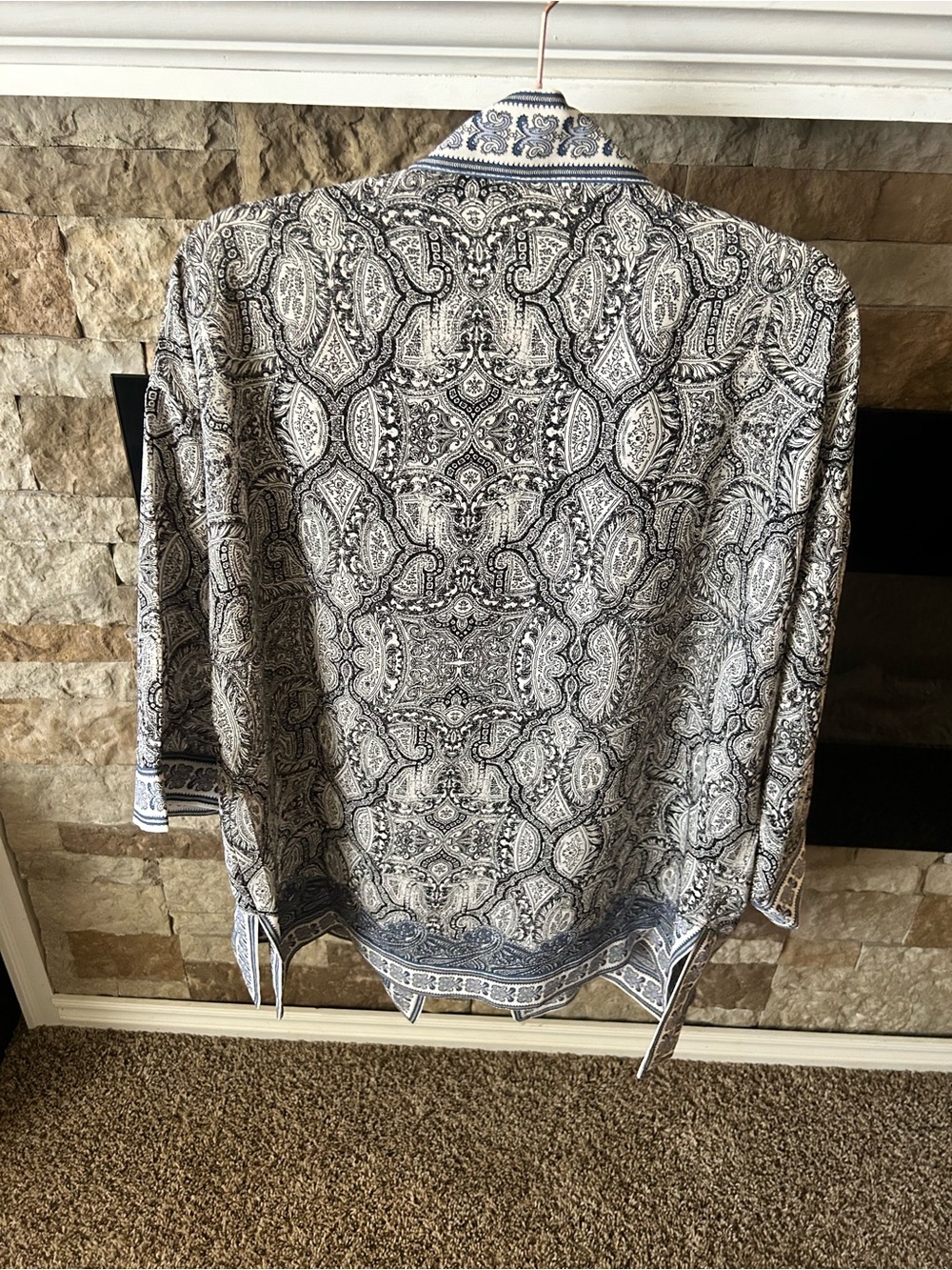 Max Studio Blue Paisley Kimono - Picture 3 of 3